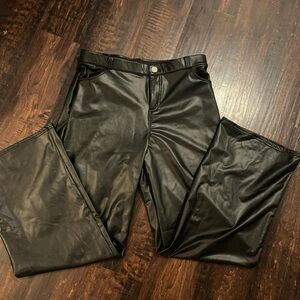 Black Faux Leather Pants